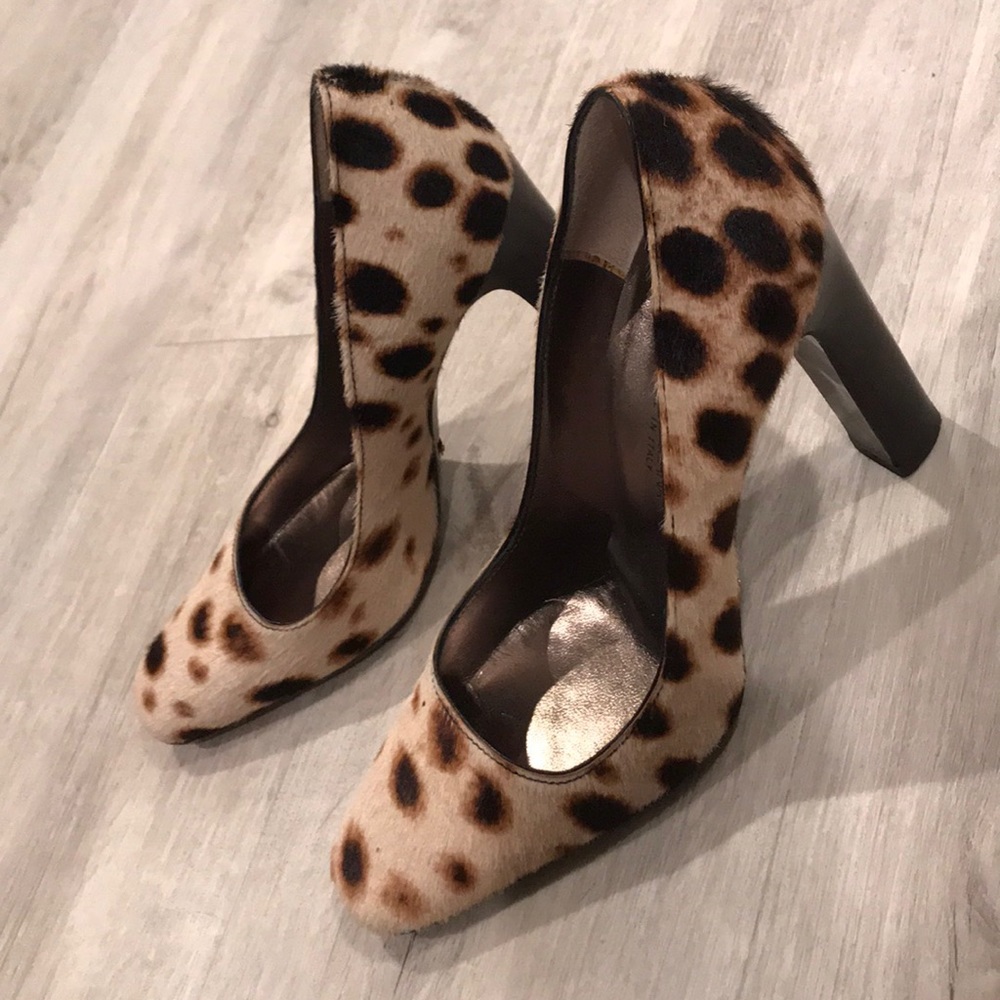 Hot NOW Cow Print Dolce & Gabbana square pump